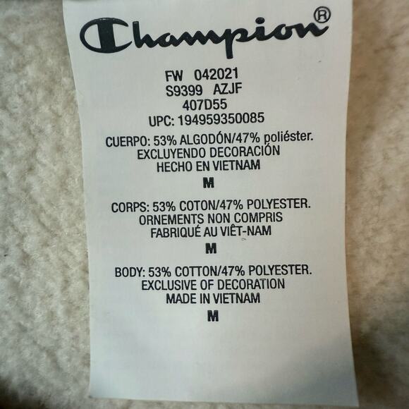 Champion Ombre Soccer Sweatshirt Women’s Medium Cream Gray Pullover - Picture 4 of 9